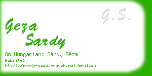 geza sardy business card