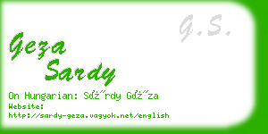 geza sardy business card